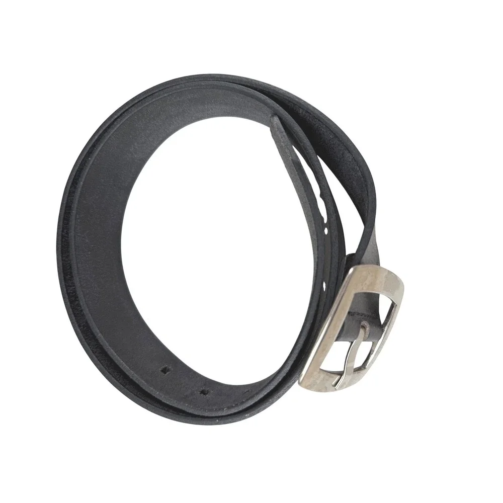 Calvin Klein Jeans‎ Mens Black Genuine Leather Belt Silver Buckle 454333 Size M